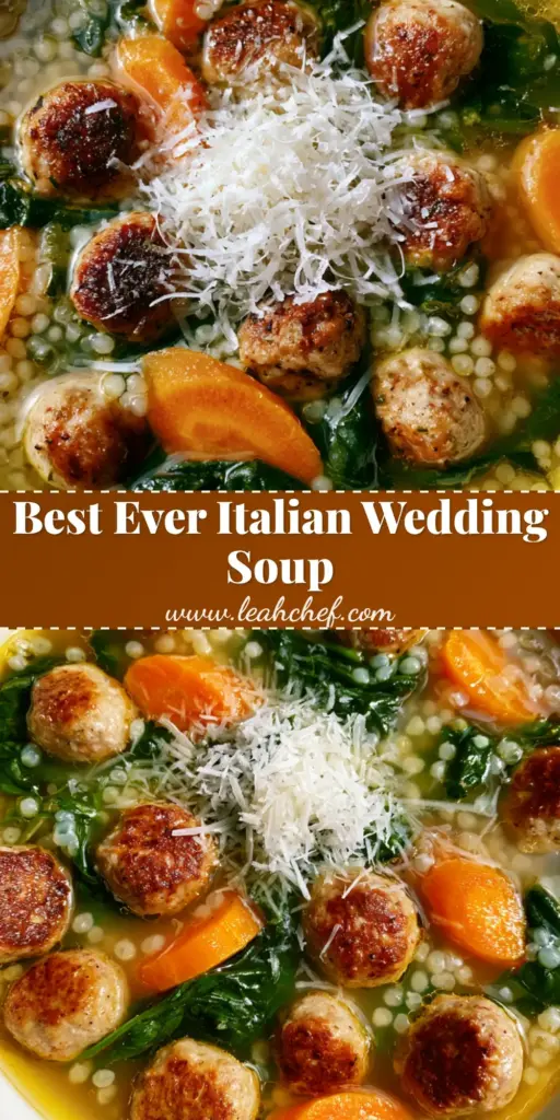 Italian Wedding Soup Recipe: A Classic Clear Broth Comfort Bowl 4 Top-down handheld smartphone photo of an Italian Wedding Soup Recipe in a white bowl featuring golden broth, mini beef meatballs, and acini di pepe.