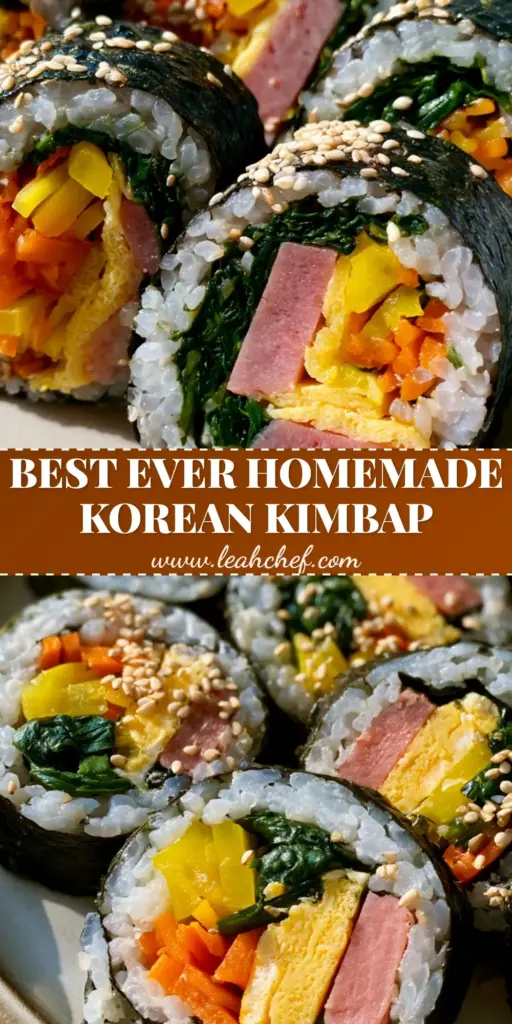 Korean Kimbap Recipe: The Ultimate Guide to Perfect Homemade Seaweed Rice Rolls 4 A top-down view of sliced kimbap pieces on a ceramic plate, showing the colorful core of carrots, spinach, egg, and meat. (Korean Kimbap Recipe)