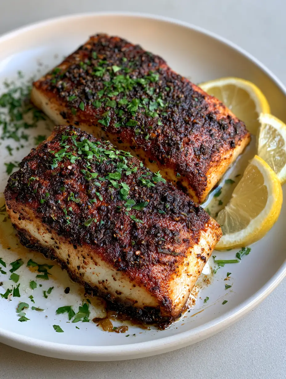 A handheld photo showing the flaky white texture of Air Fryer Mahi Mahi under a reddish-brown crust.