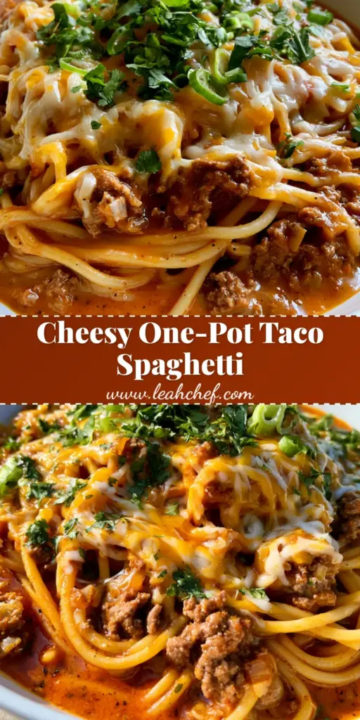 Taco Spaghetti: The Ultimate Cheesy One-Pan Fusion Dinner 4 A close-up shot of cheesy Taco Spaghetti in a bowl with cilantro and scallion garnishes.