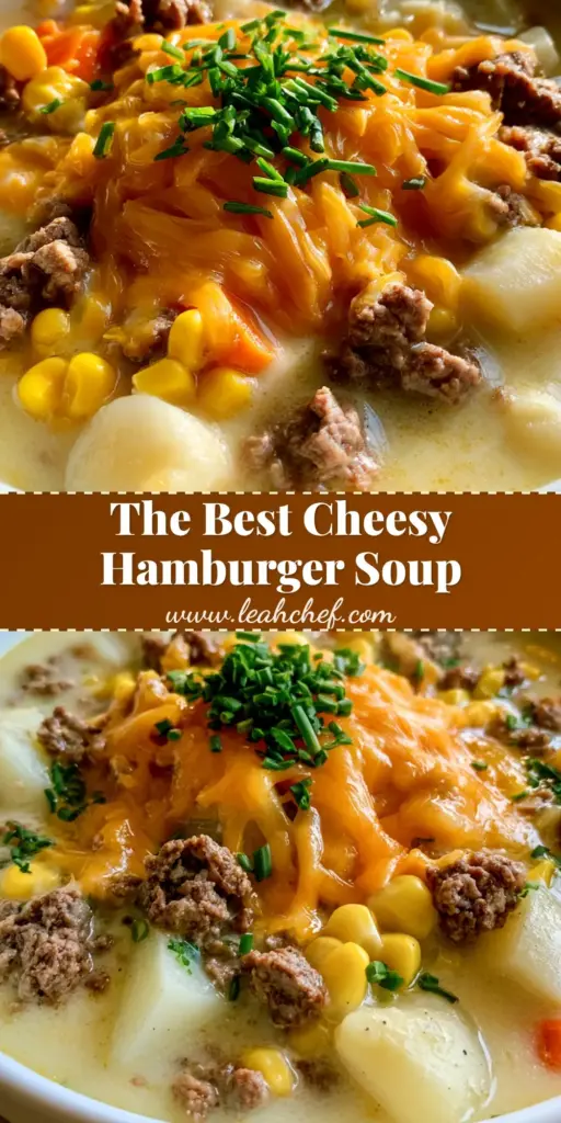Hamburger Potato Soup: The Ultimate Creamy Comfort Food 4 A handheld smartphone photo of a white bowl filled with Hamburger Potato Soup featuring browned beef crumbles, cubed potatoes, and melted cheddar cheese.