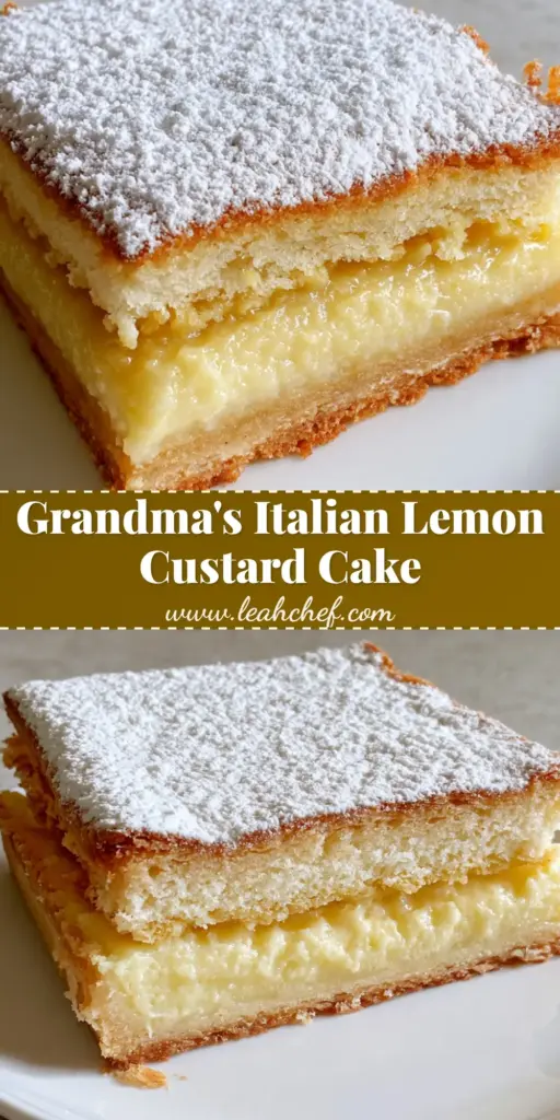 A handheld smartphone photo showing a thick slice of Italian Lemon Custard Cake with a golden shortcrust pastry and dense yellow lemon filling on a white plate.